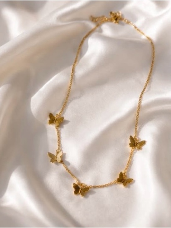 Anthropologie Jewelry - Gold Butterfly Chain Necklace